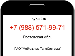 Информация о номере телефона +7 (988) 571-99-71: регион, оператор