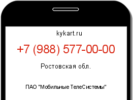 Информация о номере телефона +7 (988) 577-00-00: регион, оператор