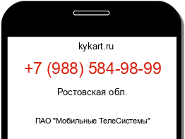 Информация о номере телефона +7 (988) 584-98-99: регион, оператор