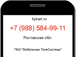 Информация о номере телефона +7 (988) 584-99-11: регион, оператор