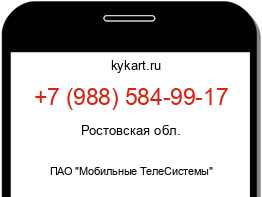 Информация о номере телефона +7 (988) 584-99-17: регион, оператор