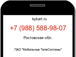 Информация о номере телефона +7 (988) 588-98-07: регион, оператор