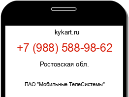 Информация о номере телефона +7 (988) 588-98-62: регион, оператор