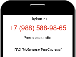 Информация о номере телефона +7 (988) 588-98-65: регион, оператор