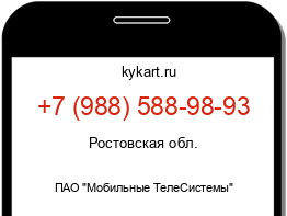 Информация о номере телефона +7 (988) 588-98-93: регион, оператор