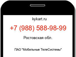 Информация о номере телефона +7 (988) 588-98-99: регион, оператор