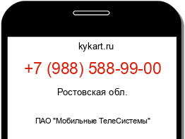 Информация о номере телефона +7 (988) 588-99-00: регион, оператор