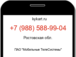 Информация о номере телефона +7 (988) 588-99-04: регион, оператор