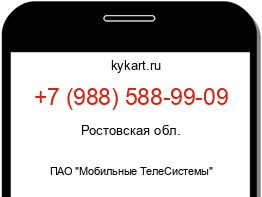 Информация о номере телефона +7 (988) 588-99-09: регион, оператор