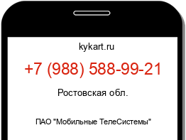 Информация о номере телефона +7 (988) 588-99-21: регион, оператор