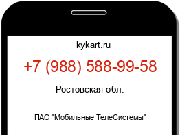 Информация о номере телефона +7 (988) 588-99-58: регион, оператор