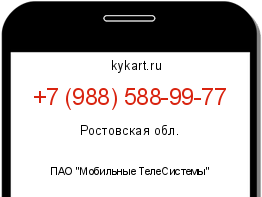 Информация о номере телефона +7 (988) 588-99-77: регион, оператор