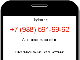 Информация о номере телефона +7 (988) 591-99-62: регион, оператор