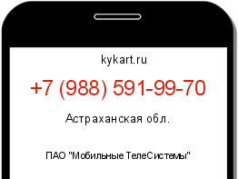 Информация о номере телефона +7 (988) 591-99-70: регион, оператор