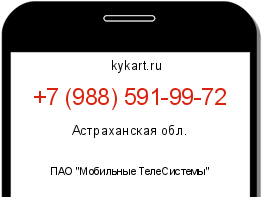 Информация о номере телефона +7 (988) 591-99-72: регион, оператор