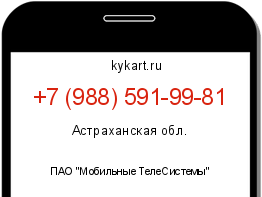 Информация о номере телефона +7 (988) 591-99-81: регион, оператор