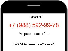 Информация о номере телефона +7 (988) 592-99-78: регион, оператор