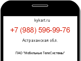 Информация о номере телефона +7 (988) 596-99-76: регион, оператор