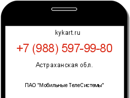 Информация о номере телефона +7 (988) 597-99-80: регион, оператор