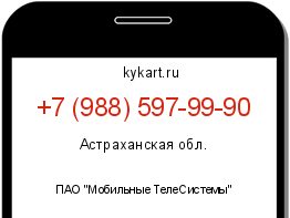 Информация о номере телефона +7 (988) 597-99-90: регион, оператор