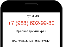 Информация о номере телефона +7 (988) 602-99-80: регион, оператор