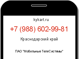 Информация о номере телефона +7 (988) 602-99-81: регион, оператор