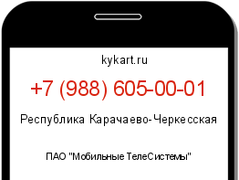 Информация о номере телефона +7 (988) 605-00-01: регион, оператор