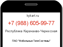 Информация о номере телефона +7 (988) 605-99-77: регион, оператор