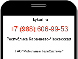 Информация о номере телефона +7 (988) 606-99-53: регион, оператор