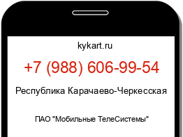 Информация о номере телефона +7 (988) 606-99-54: регион, оператор