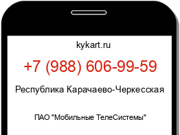 Информация о номере телефона +7 (988) 606-99-59: регион, оператор