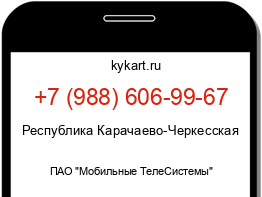 Информация о номере телефона +7 (988) 606-99-67: регион, оператор