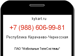 Информация о номере телефона +7 (988) 606-99-81: регион, оператор