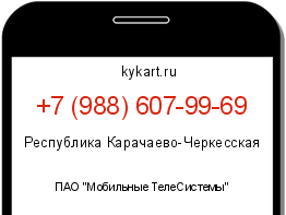 Информация о номере телефона +7 (988) 607-99-69: регион, оператор