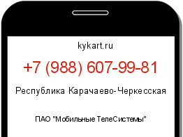 Информация о номере телефона +7 (988) 607-99-81: регион, оператор