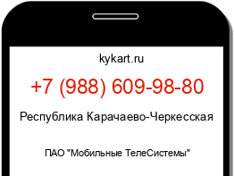 Информация о номере телефона +7 (988) 609-98-80: регион, оператор