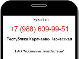 Информация о номере телефона +7 (988) 609-99-51: регион, оператор