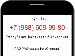 Информация о номере телефона +7 (988) 609-99-80: регион, оператор