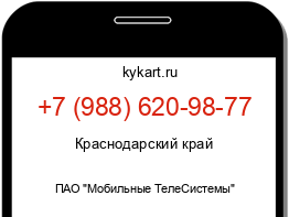 Информация о номере телефона +7 (988) 620-98-77: регион, оператор