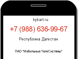 Информация о номере телефона +7 (988) 636-99-67: регион, оператор