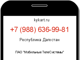 Информация о номере телефона +7 (988) 636-99-81: регион, оператор