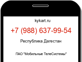 Информация о номере телефона +7 (988) 637-99-54: регион, оператор