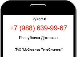 Информация о номере телефона +7 (988) 639-99-67: регион, оператор