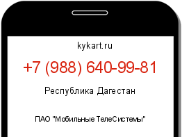 Информация о номере телефона +7 (988) 640-99-81: регион, оператор