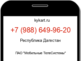 Информация о номере телефона +7 (988) 649-96-20: регион, оператор