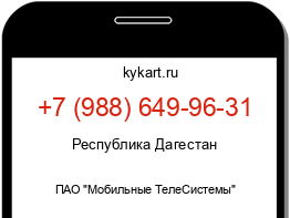 Информация о номере телефона +7 (988) 649-96-31: регион, оператор