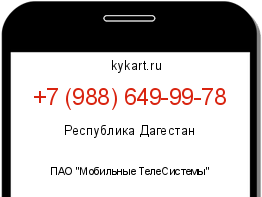 Информация о номере телефона +7 (988) 649-99-78: регион, оператор