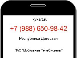 Информация о номере телефона +7 (988) 650-98-42: регион, оператор