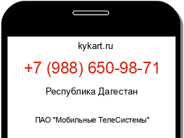 Информация о номере телефона +7 (988) 650-98-71: регион, оператор