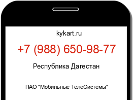 Информация о номере телефона +7 (988) 650-98-77: регион, оператор